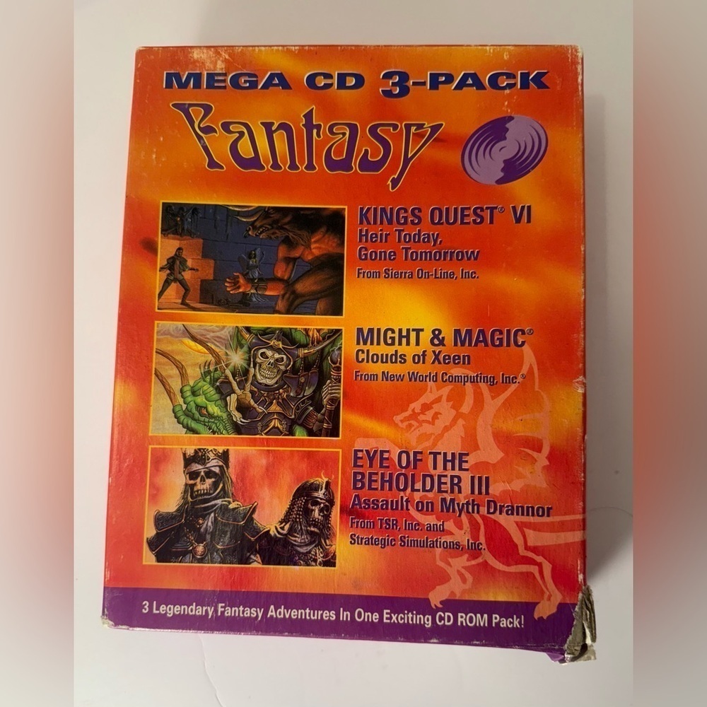 Fantasy Mega CD 3-pack Kings Quest VI, Might and Magic , Eye of Beholder III PC